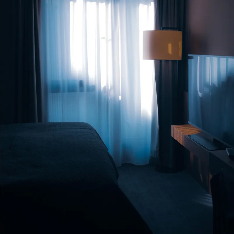 Calming bedroom scene for natural sleep aids